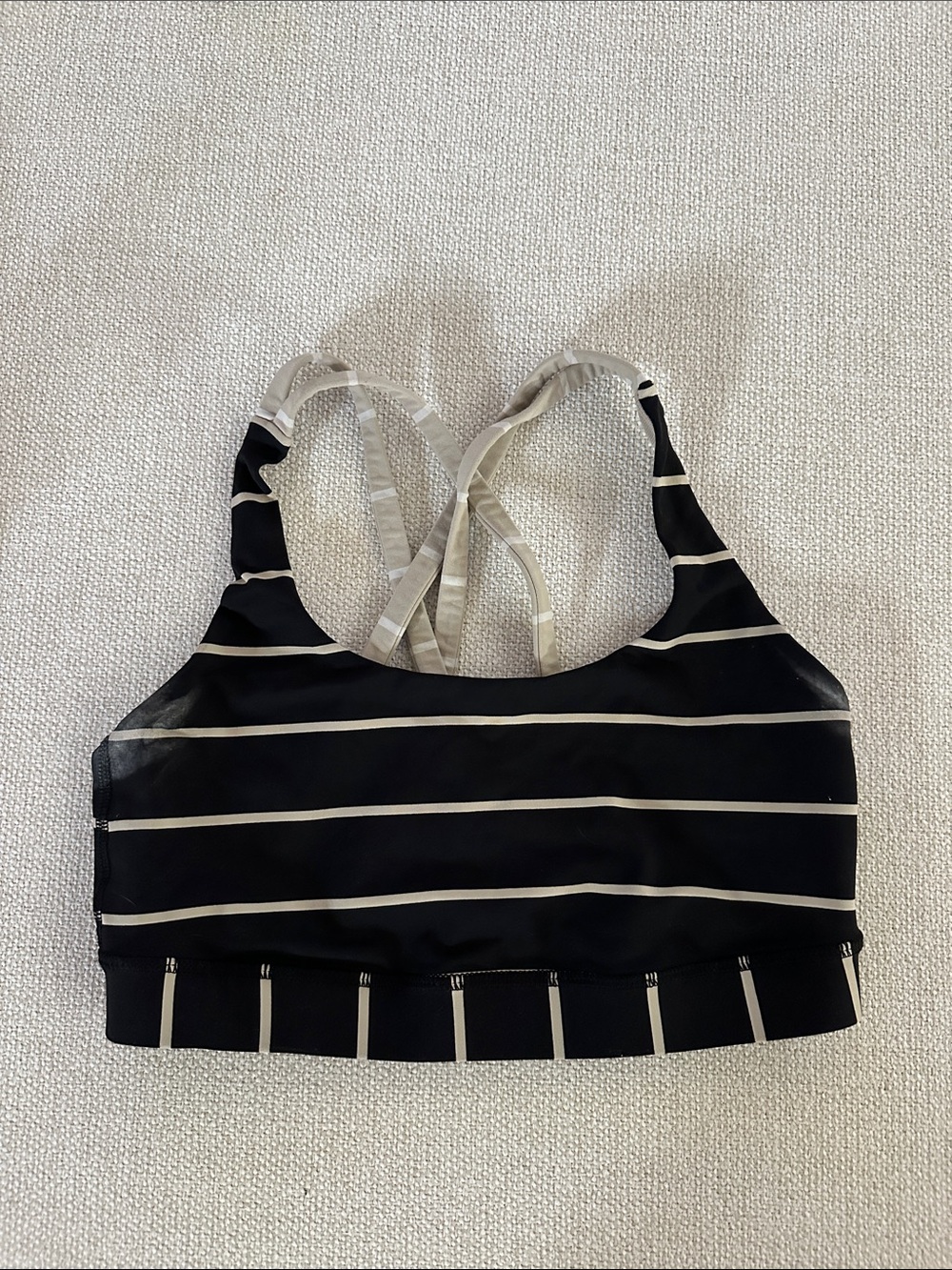 lululemon athletica Black with White Stripe Sports Bra